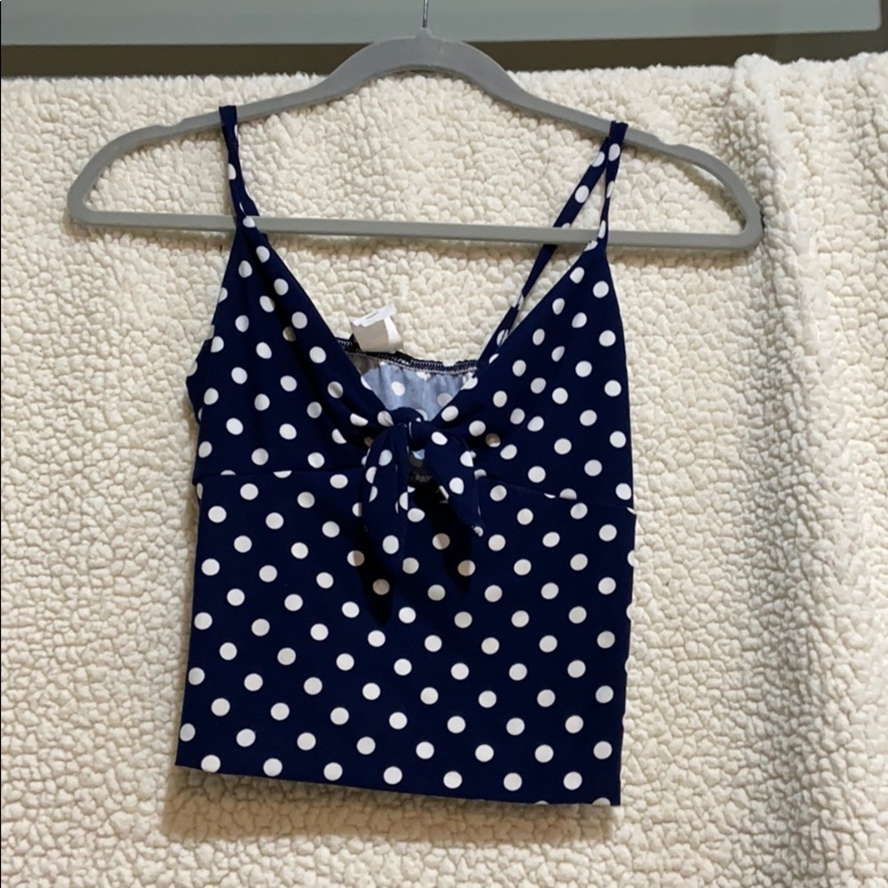 Polkadot navy blue tube top